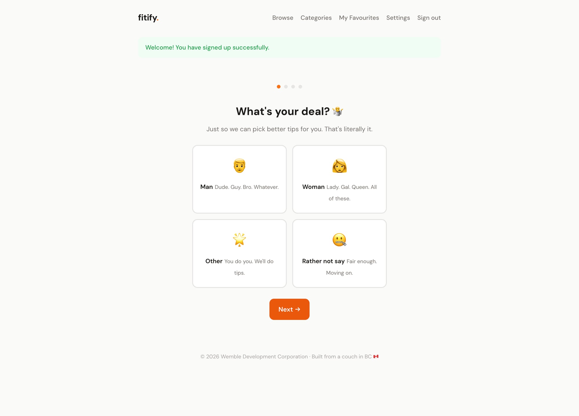 Fitify Onboarding
